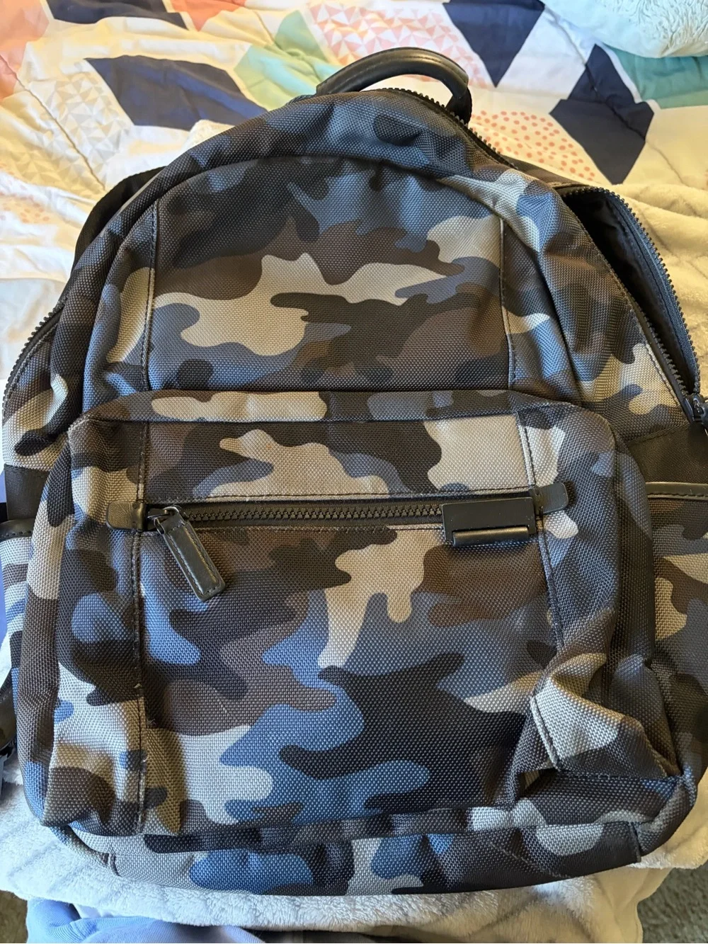 Michael Kors Men's Navy Gray Camo Backpack